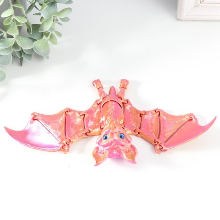 Souvenir-Antistress "Bat Bartog Mouse" 23.5x11.5x3.8 cm, pink chameleon-3
