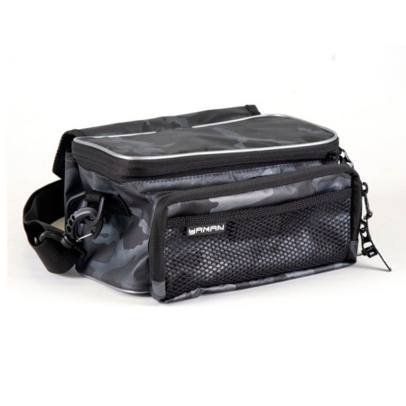 Fishing bag Yaman Sling Lure Bag M, 26x14x22 cm, color gray camouflage + 3 boxes-1