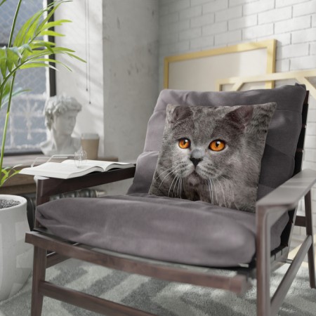Decorative Ethel Pillow "British Cat" 40x40 cm, Gabardin, 100% p/e-1