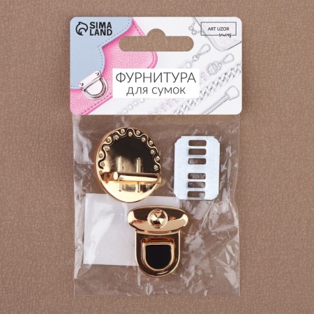 Bag -3 × 3.5 cm fastener, gold/black color-6