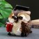 Figure "Owl scientist" brown, 18x17x19cm