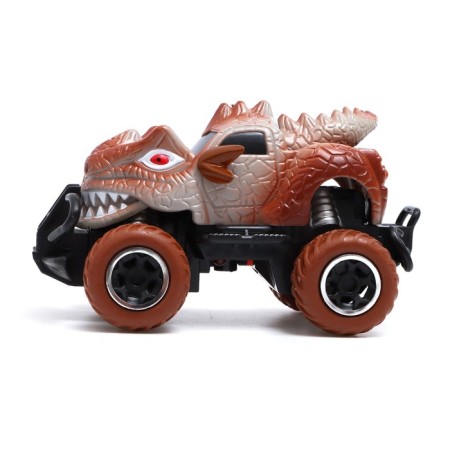 Dino radio -controlled jeep works on batteries, brown color-1