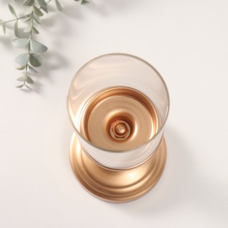 Summary Metal for 1 candle "Marble Ball with Gold" 19.5x11.5x11.5 cm-2