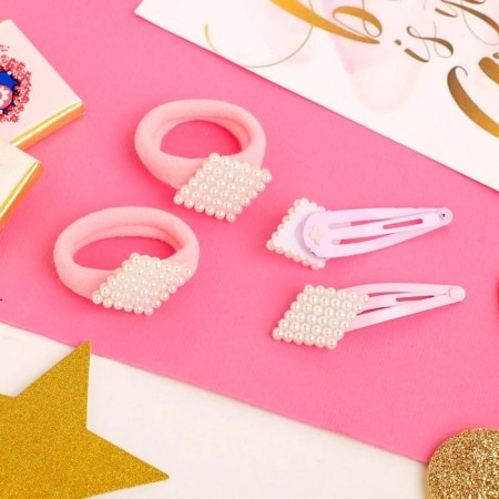 Hair set "Jeannette" (2 elastic bands, 2 invisibility) rhombus-1
