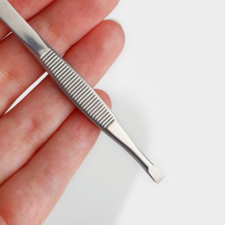 Direct tweezers, narrow, 9 cm, in case, color mix-7