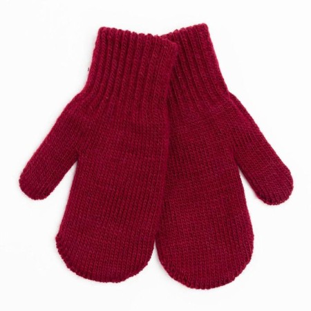 Mittens double children, red color, size 12 (3-6 years)