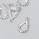Decor for creativity metal, rhinestones "drop" silver 1.6x2.7 cm