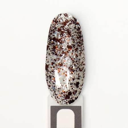 Gel nail polish, Glitter Flash, 3 phase, 8ml, Led/UV, transparent/brown color (12)-8