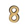 Door number "8", plastic, chromium color