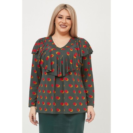 Women's tunic, size 66, green color