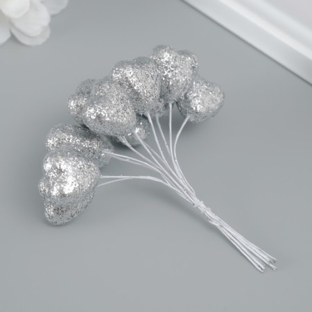 Decorative heart for creativity 2x2 cm, silver-1