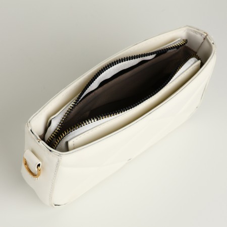 Bag Cross-Bodi with a zipper, white color-6