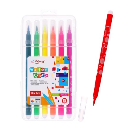 A set of watercolor markers with a 12pcs with a tips/12 -cv in a plastic penalty