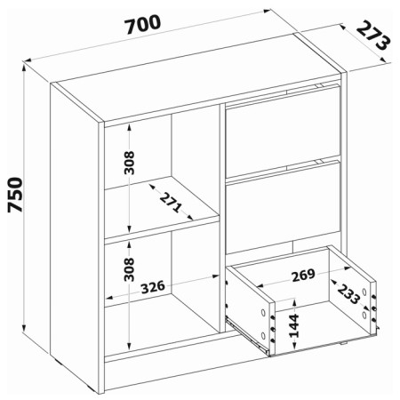 Tumbling "t 1", 700 × 273 × 750 mm, color white shag.-3