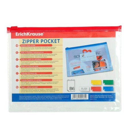 Folder-convert on ZIP-Molniya B6 140 μm, Erichkrause PVC Zip Pocket, Transparent Mix, up to 100 sheets-2
