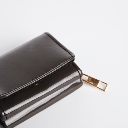 Women's wallet on the button, gray color-2