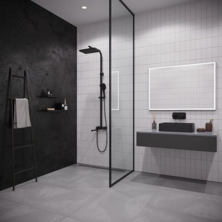 Shower system IDDIS Slide Sliblbti06, Push Control, Tropical Shower, Black-1