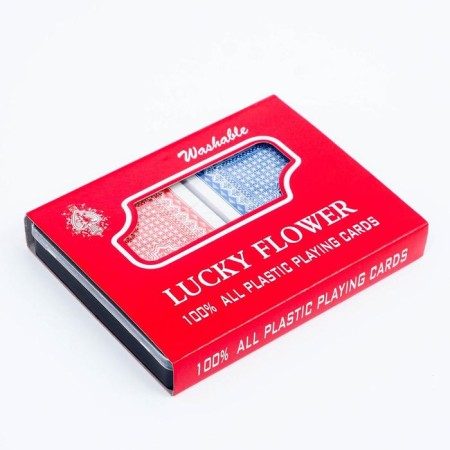 Plastic Plastic Maps "Lucky Flower", 2 decks of 54 pcs, 25 μm, 8.7 x 5.7 cm