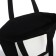 Hooper bag without fastening, from textiles, black/white color