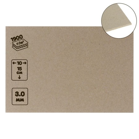 Binding cardboard (shell -shaped) 3.0 mm, 10 x 15 cm, 1900 g/m², gray