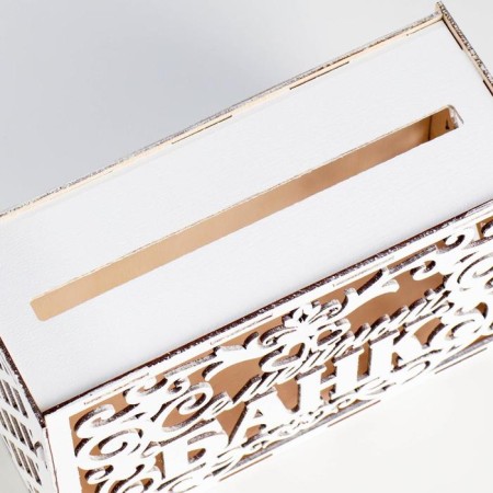 Wedding Bank "Family Bank", white, prefabricated, 24x10x16 cm-3