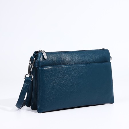 Bag Cross-Bodi with a zipper, blue color-2