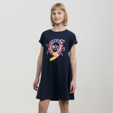 Dress for girls, height 134 cm, dark blue color