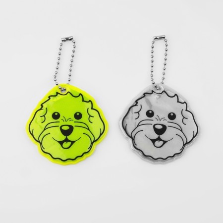 The reflective element "Muzzle", bilateral, 5.9 × 6 cm, color mix-4