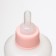 A bottle for feeding with a measured scale, 100 ml (nipple+funnel), pink