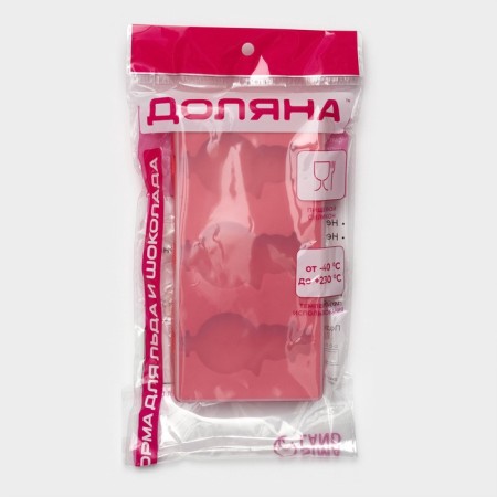 Form for ice cream shade "Snowman", silicone, 18 × 9 × 2 cm, 3 cells, with sticks, red color-5