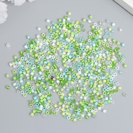 Glass bead 12/0 "mother-of-green assorted" 10 g
