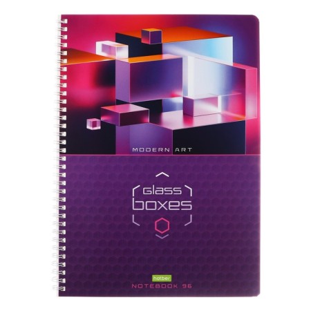 A4 notebook, 96 sheets in a cage on the crest GlassBoxes, cover Cover Cardboard, Block 55g/M2, 4v Mix-5
