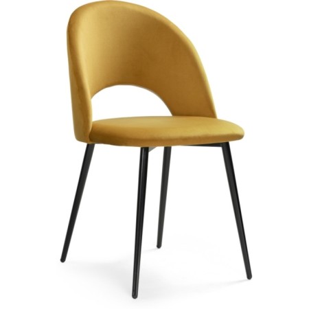 Chair on a metal frame Irre Metal/velor, black/yellow 50x55x82 cm