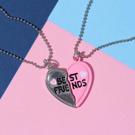 Kulons "Uzolnutinov" be with you, pink color in silver, 45 cm