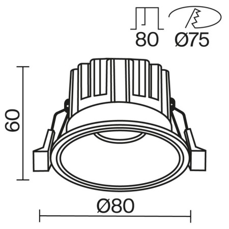 The built-in lamp Technical DL058-12W-DTW-B, LED, 12 W, 80x80x60 mm, 760 lm, black-2