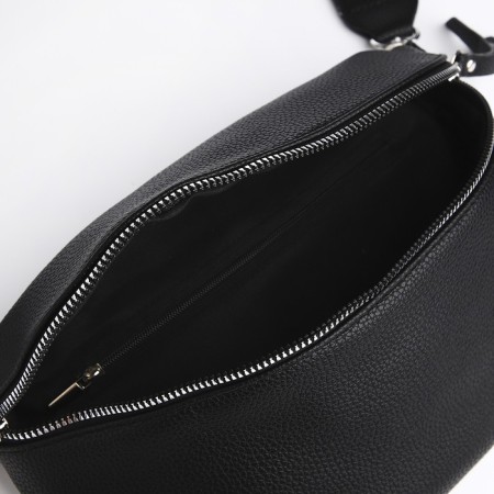 Bag Cross-Bodi with a zipper, black color-4