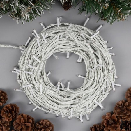 Garland “thread” 20 m, IP20, white thread, 200 LED, yellow glow, 8 modes, 220 V-1