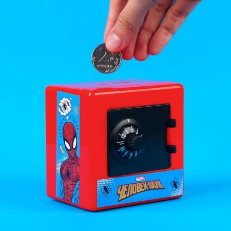 Piggy bank safe, 8.8 cm x 7.5 cm x 8.8 cm "Spider-Men", Spider-Man-8