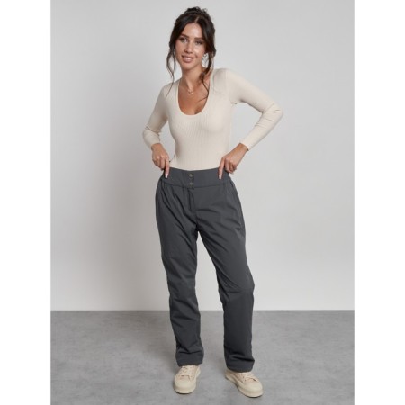 Warmed female trousers, size 50, gray color