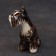 Porcelain figurine "Mittelshneuszuzer Black and White", 8 cm, author's painting
