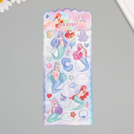 Plastic sticker soft "mermaids" mix 24x10 cm-1