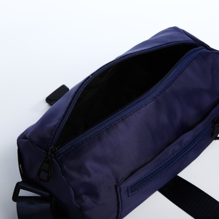 Youth bag with a zipper, blue color-6