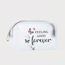 Cosmetic bag with zipper, matte color/multi -colored
