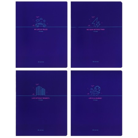 Notebook of 80 sheets in the line on the board "Objects", cover coated cardboard, neon, mix
