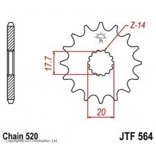 Front star, host JTF564, steel, chain 520, 14 teeth