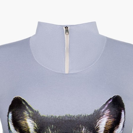 Women's thermal underwear (jumper, leggings) print wolf, light gray color, size 42-1