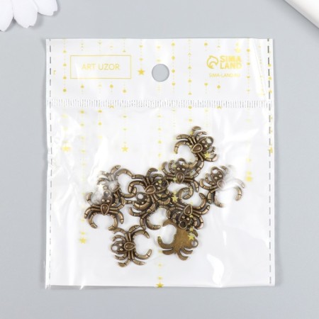 Decor for creativity Metal "Spider" set 10 pcs bronze 1.8x1.8 cm-3