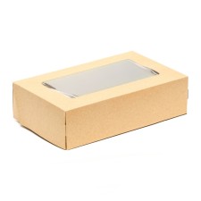 Packaging for products, craft with a window, 23 x 14 x 6 cm, 1.9 l, set 10 pcs.
