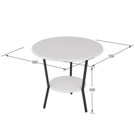 Journal table "Shot", 550 × 550 × 500 mm, white color-2