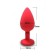 Anal traffic jam-hoods, with a crystal heart, Soft silicone, 28 x 75 mm, red